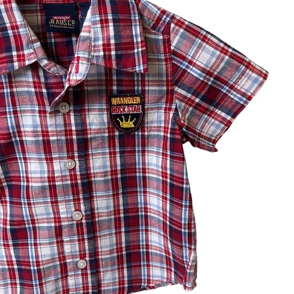 3/$15 Wrangler 12 month button up short sleeve shirt - Picture 2 of 5